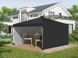 3 x 3m Metal Frame Gazebo, Pop Up Event Shelter with 2 Sidewalls, Weight Bags and Wheeled Bag, Black T3398P315467