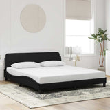 Bed Frame "Dover" Black 183x213 cm Faux Leather 373308