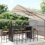 9 Piece Garden Bar Set Black Poly Rattan& Solid Wood Acacia 3187688