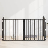 Dog Gate 4 pcs Black 80 x 80 cm Galvanised Steel 892006