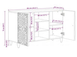Sideboard with Shelf White 90 x 33.5 x 75 cm Solid Mango Wood 4018396