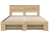 Bed Frame Sonoma Oak 120 x 200 cm Engineered Wood 3408776