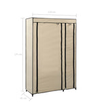 Folding Wardrobe Cream 110x45x175 cm Fabric 282422