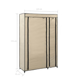 Folding Wardrobe Cream 110x45x175 cm Fabric 282422
