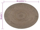 Handmade Rug Jute Round 90 cm Grey 133662