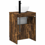Bathroom Furniture Set Smoked Oak Engineered Wood 3404209