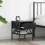 Bedside Cabinet with Drawer 2 pcs Black oak 40 x 42 x 45 cm 871227