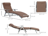 Sun Lounger Steel Frame Outdoor Folding Chaise Texteline Lounge Chair Recliner with Headrest & 7 T3398P322138