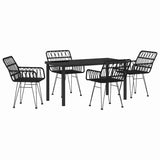 Garden Dining Set 5 pcs Black Powder-Coated Steel 3379186