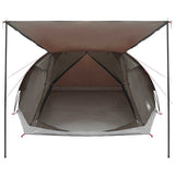 Cabin Tent with Roof Brown grey 6-Person Polyester and Steel 42029012
