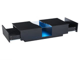 Led Coffee with 2 Drawer Storage, High Gloss Coffee for Living Room Unique Shape Centre N605P287896B