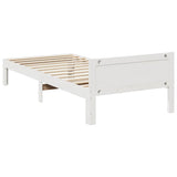 Bed Frame without Mattress White 90x200 cm Solid Wood Pine 859233