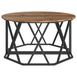 Coffee Table Old Wood 80 x 80 x 42 cm Engineered Wood and Steel 868253