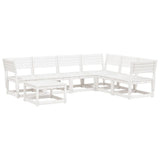 Garden Lounge Set White Solid pine wood 7 Piece Set Modular 3216926
