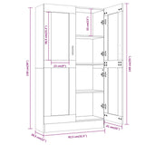 Vitrine Cabinet Smoked Oak 82.5x30.5x150 cm Engineered Wood 815117
