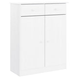 Shoe Cabinet ALTA White 77x35x96 cm Solid Wood Pine 353926