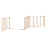 Dog Gate with Door Foldable 4 Panels 320 cm Poplar Wood 352177