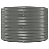 ZNTS Garden Raised Bed Powder-coated Steel 249x100x68 cm Grey 319064