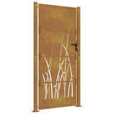 Garden Gate 100x175 cm Corten Steel Grass Design 153230