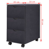 Drawer Unit 33x45x60 cm Black 245726