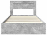 Bed Frame Concrete Grey and Silver 75 x 190 cm Engineered Wood 3410045