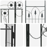 Garden Arch with Lock Black 102 x 50 x 218 cm 42021344
