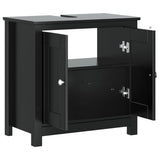 Bathroom Sink Cabinet BERG Black 60x34x59 cm Solid Wood Pine 358553
