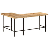 ZNTS Desk 165x110x77 cm Solid Wood Mango and Iron 353333