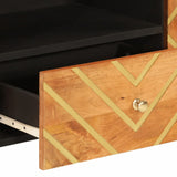 TV Cabinet Brown and Black 105x33.5x46 cm Solid Wood Mango 356797
