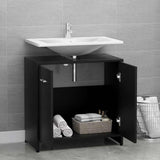 Bathroom Cabinet Black 60x33x61 cm Engineered Wood 802571
