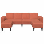 Fabric Sofa with Cushion Red Orange 208 cm Corduroy fabric 3335138