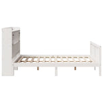 Bookcase Bed without Mattress White 140x190 cm Solid Wood Pine 3321736