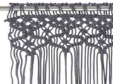 323993 Macrame Curtain Anthracite 140x240 cm Cotton