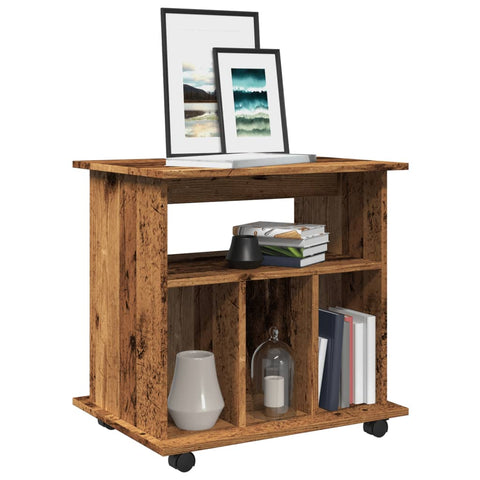 ZNTS Rolling Cabinet Old Wood 60x45x60 cm Engineered Wood 856662