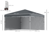 3 x 3 Pop Up Gazebo, UPF 30 with 2 Sidewalls, Leg Weight Bags and Wheeled Bag, Height T3398P310883