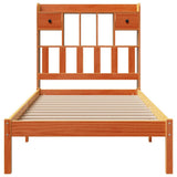 Bookcase Bed without Mattress Wax Brown 75x190 cm Small Single Solid Wood Pine 3321636