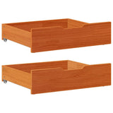 Under-Bed Drawers 2 pcs Wax Brown 65x55x17 cm Solid Wood Pine 850937
