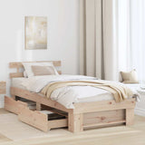 Bed Frame with Headboard Natural 80 x 200 cm Solid Pine Wood 872545