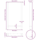 Bar Table Legs Black 2 pcs 60x cm Steel 4013344