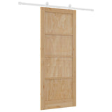 Sliding Door Natural and White 86 x 211 cm Solid Pine Wood 3445475