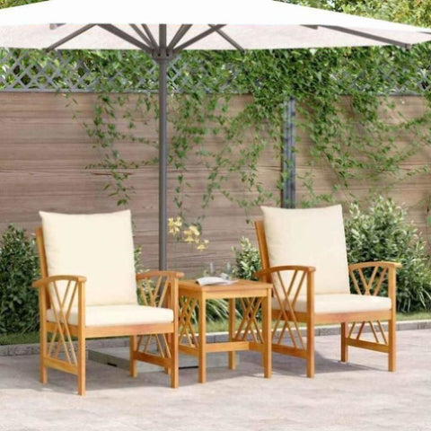 Garden Sofa Set with Cushion 3 pcs Brown Solid acacia wood 4106449
