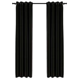 321162 Linen-Look Blackout Curtains 2 pcs Anthracite 140x245cm