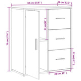 Sideboard Smoked Oak 60x31x70 cm Engineered Wood 840475