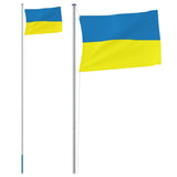 Ukraine Flag and Pole 6.23 m Aluminium 3210073