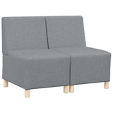 Modular Sofa Unit Armless 2 pcs Light Grey 55 x 74 x 82 cm 3399748
