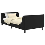 Children's Bed Frame with Headboard Black 80 x 200 cm Velvet 42010869