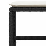 11 Piece Garden Dining Set with Cushions Black Poly Rattan 3210786