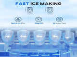 Ice Maker Machine and Water Dispenser, Counter Top Ice Maker for Home with 3L Tank, Adjustable T3398P344366