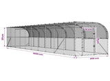 Against Wall Chicken Coop Silver 1000 x 200 x 215 cm 3434739