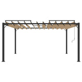 313928 Gazebo with Louvered Roof 3x4 m Taupe Fabric and Aluminium